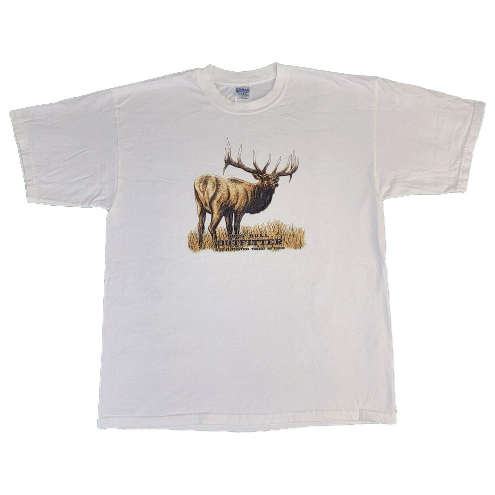 Vintage Big Bull Outfitter Nature Deer Hunting Field‎ Tested Shirt Size XL